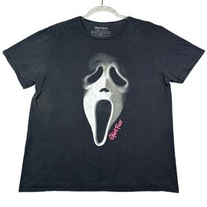 Ghost Face Scream Graphic T-Shirt Black Horror Halloween Tee‎ Adult